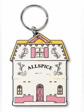 2/$25 Lenox Spice Village Inspired Allspice House Keychain with Key Ring